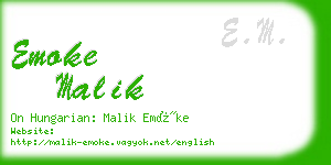 emoke malik business card